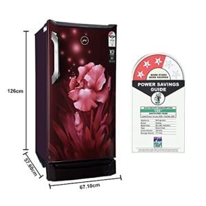 Godrej 185 L 3 Star Direct-Cool Single Door Refrigerator (RD UNO 1853 PTF AQ WN, Aqua Wine) - Image 2