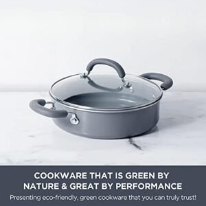 Meyer Anzen Healthy Ceramic Coated Cookware Sauteuse with Glass Lid, 24cm - Image 2