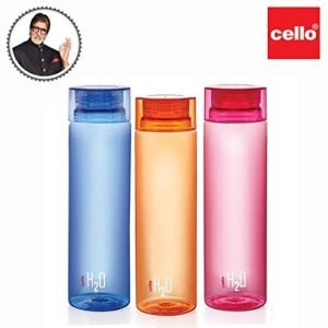 Cello H2O Plastic Bottle, 1L, Set of 3, Multicolour - Image 6