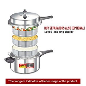 Prestige 10203 Induction Base Outer Lid Aluminium Pressure Cooker, 5L, Silver - Image 3