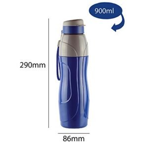 Cello Puro Plastic Sports Water Bottle, 900 ml, Set of 4(Assorted) - Image 6