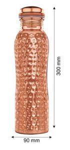 Signoraware Oxy Hammered Copper Bottle, 1000ml, Set of 1, Copper - Image 2