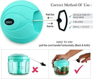 Ganesh Quick Spin Mop with Steel Handle (Blue) and Quick Chopper Vegetable Cutter, Pool Green (725 ml) Combo Set - Image 6