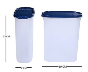 Signoraware Modular Oval No. 4 Plastic Container Set, 2.3 Litres, Set of 2, Mod Blue - Image 2