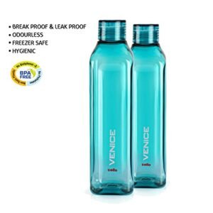 Cello Venice Plastic Water Bottle, 1 Litre, Set of 2, Green - Image 2