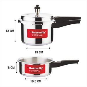 Butterfly Cordial 2 L, 3 L Non Induction Bottom Pressure Cooker (Aluminium), Small - Image 5