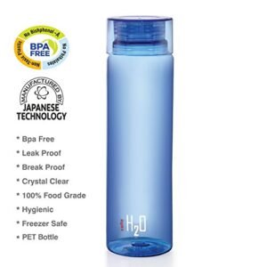 Cello H2O Unbreakable Water Bottle, 1 Litre, Set of 3 (Blue) - Image 3