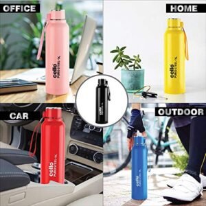 Cello Puro Steel-X Benz Water Bottle with Inner Steel and Outer Plastic , 900 ml (Black) - Image 7