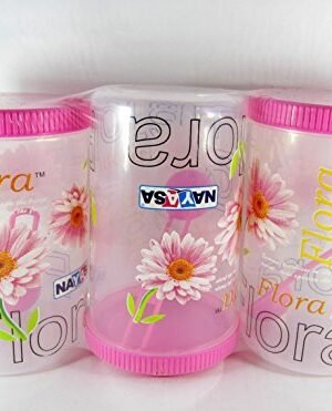 Nayasa containers - 1000 ml Plastic Food Storage Container (Set of 3) (Pink)