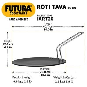 Hawkins Futura Hard Anodised Induction Compatible Roti Tava, Diameter 26 cm, Thickness 4.88 mm, Black - Image 3