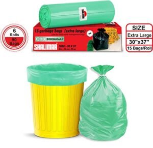 Shalimar Premium OXO - Biodegradable Garbage Bags (Extra Large) Size 76 cm x 94 cm 6 Rolls (90 Bags) (Dustbin Bag/Trash Bag)(Green Colour) - Image 2