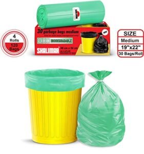 Shalimar Premium OXO - Biodegradable Garbage Bags (Medium) Size 48 cm x 56 cm 4 Rolls (120 Bags) (Dustbin Bag/Trash Bag) (Green Color) - Image 2