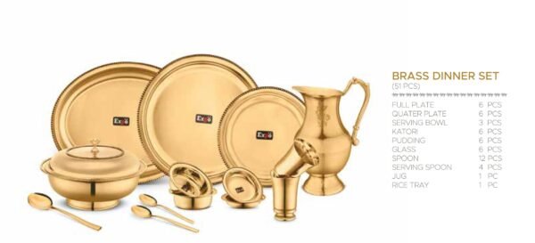 Brass Dinner Set, Expo Brass Dinner Set 51 pc